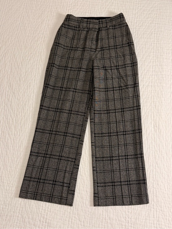 Express Pants - Express Gray Plaid Wide-Leg Trousers